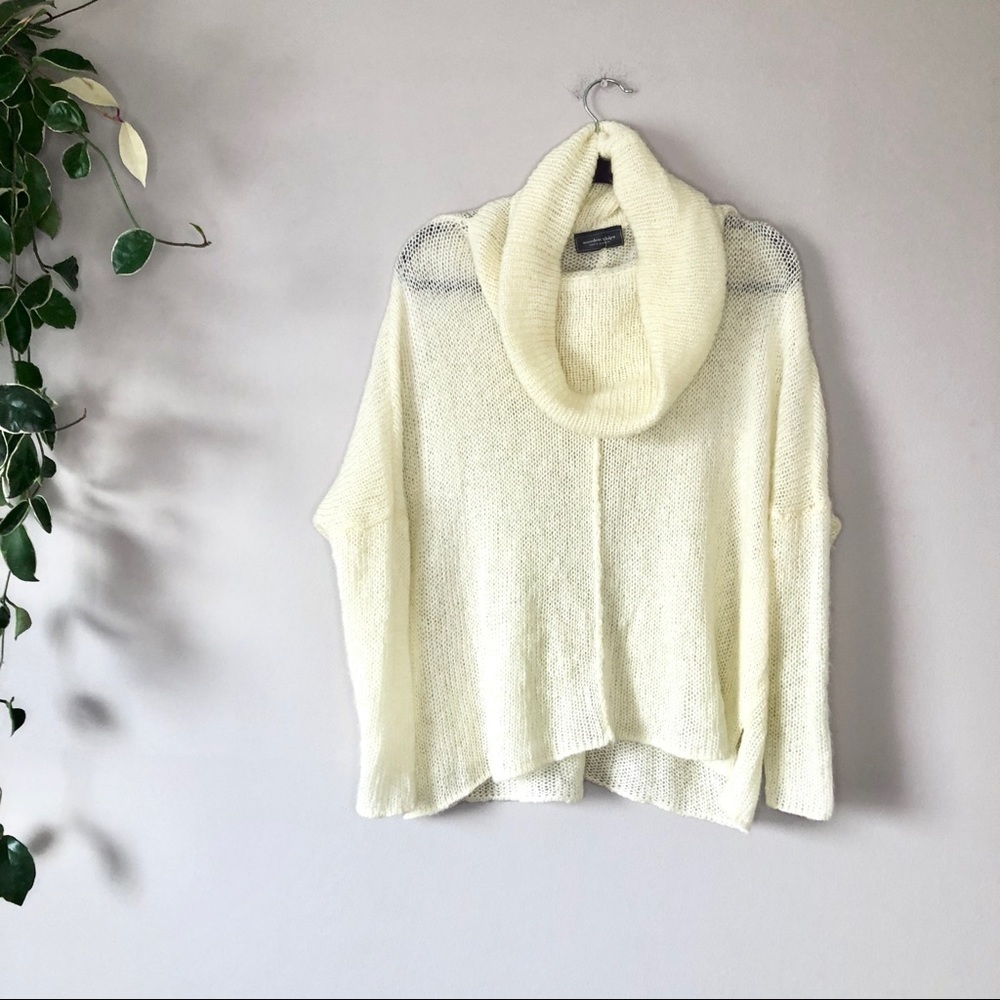 Wooden Ships oversized cowl neck sweater cream off white color like new XS